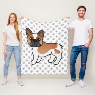 Couverture Polaire Bouvier français rouge et blanc Chien de dessin an