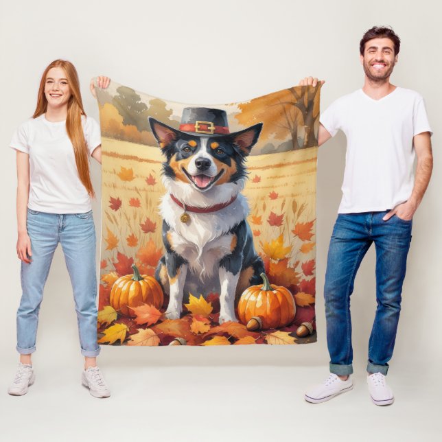 Couverture Polaire Bovins australiens à l'automne Feuilles Thanksgivi (En situation)