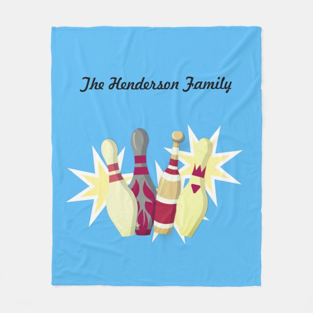 Couverture Polaire Bowling de style vintage (Devant)