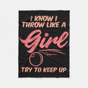 Couverture Polaire Bowling J'Aime Fille Sport Bowler Femmes Ados