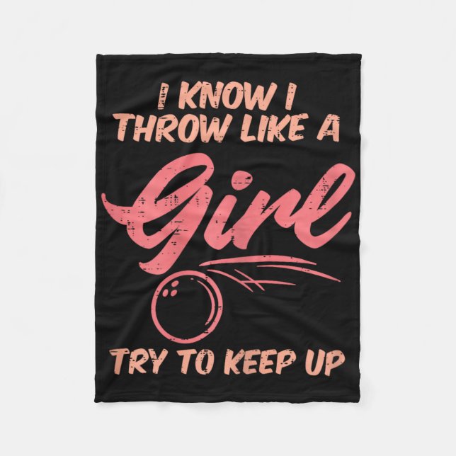 Couverture Polaire Bowling J'Aime Fille Sport Bowler Femmes Ados (Devant)