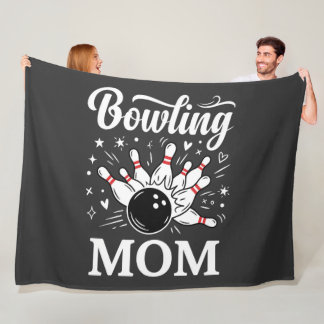 Couverture Polaire Bowling Mom Heart Pins Funny League Mothers Day