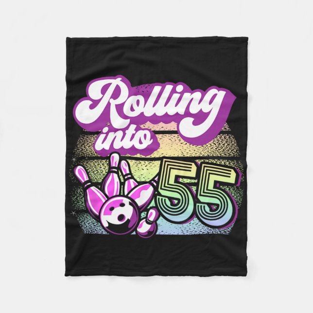 Couverture Polaire Bowling Party Rolling Dans 55 Bowling Anniversaire (Devant)