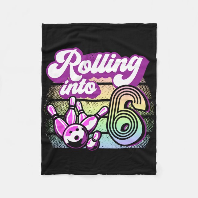 Couverture Polaire Bowling Party Rolling En 6 Bowling Anniversaire (Devant)