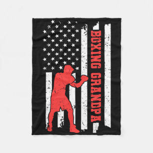 Couverture Polaire Boxe Amérique Drapeau Boxe Arts Martiaux Boxe Gra