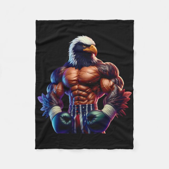 Couverture Polaire Boxe Blackhawk Boxeur Kickboxer Combattant de MMA  (Devant)