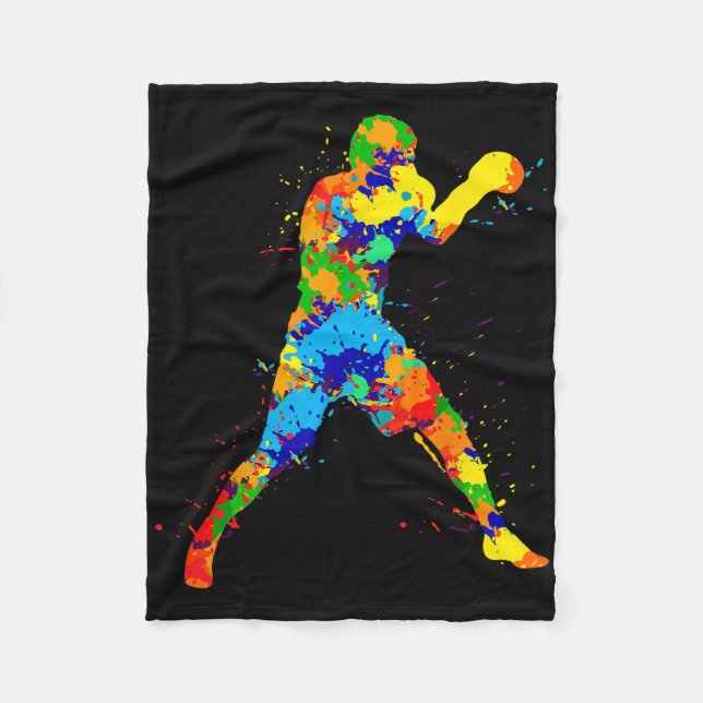 Couverture Polaire Boxe Boxeur Garçons Enfants Hommes  (Devant)