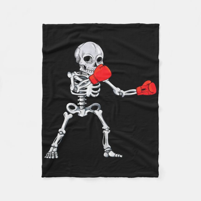 Couverture Polaire Boxe de squelette Kickboxing Mma Halloween  (Devant)