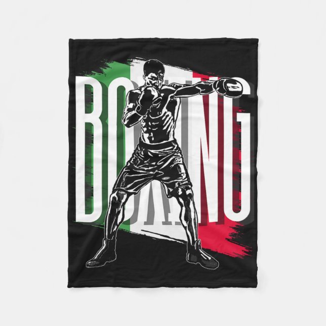 Couverture Polaire Boxe , Drapeau Mexicain  (Devant)