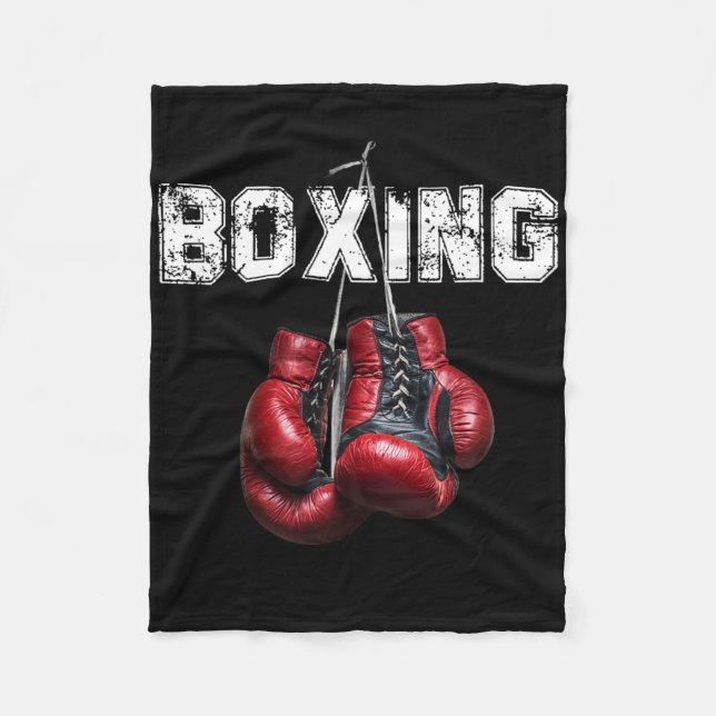 Couverture Polaire Boxe drôle - J'adore la boxe  (Devant)