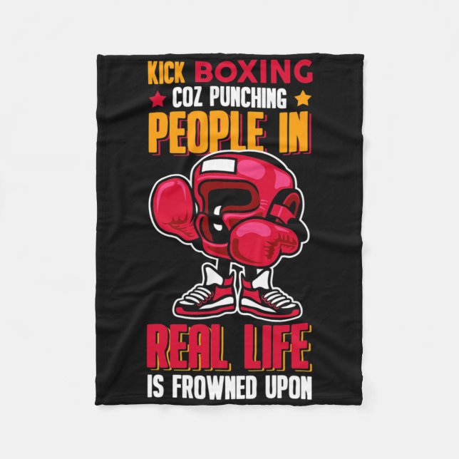 Couverture Polaire Boxe pieds-poings frapper les gens désapprouvés  (Devant)