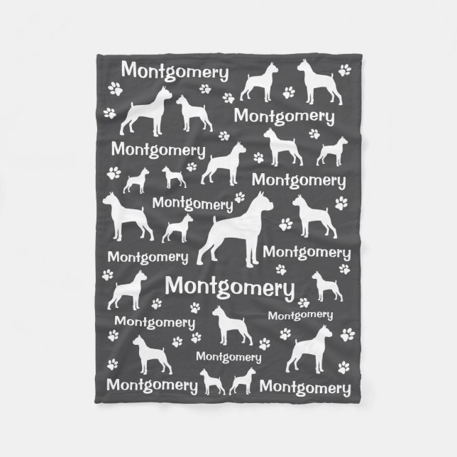 Couverture Polaire Boxer Chien Fleece Blanket - Cosy Custom Pet Cadea (Devant)
