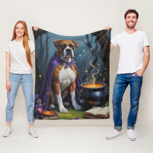 Couverture Polaire Boxer Chien Whimsical Halloween Peinture
