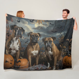 Couverture Polaire Boxer Halloween Night Doggy Délice