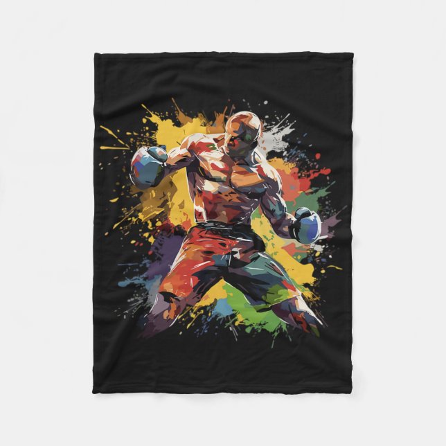 Couverture Polaire Boxer Man Boxer Paint Splash Boxe Gants (Devant)
