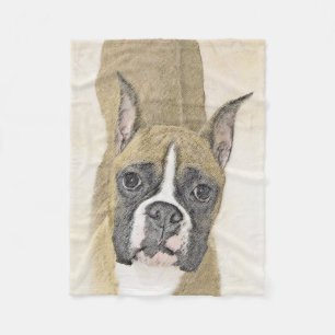 Couverture Polaire Boxer Peinture - Cute Original Chien Art
