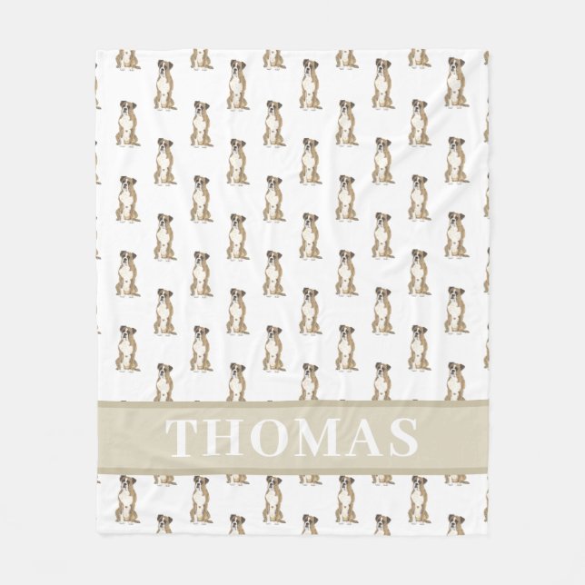 Couverture Polaire Boxer personnalisé (Brindle) (Devant)