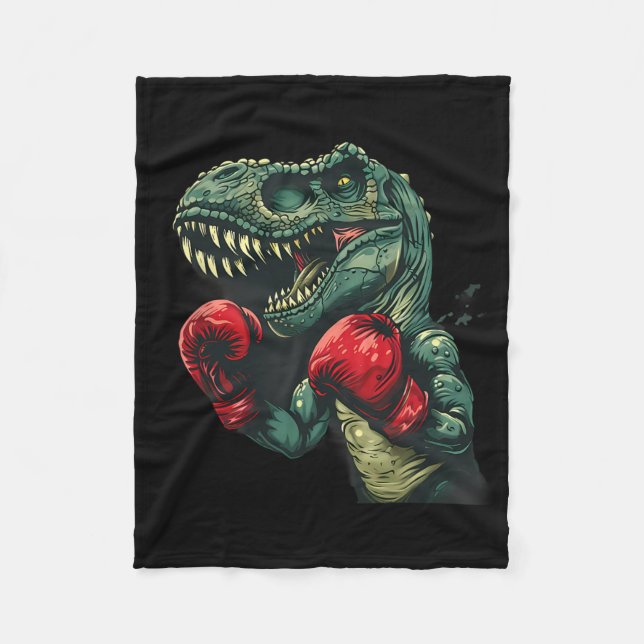 Couverture Polaire Boxeur Dinosaure Boxe Dinosaure Kickboxing T-rex B (Devant)