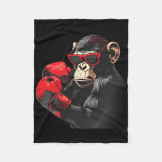 Couverture Polaire Boxing Monkey Lover Boxing Gloves Kickboxing Funny