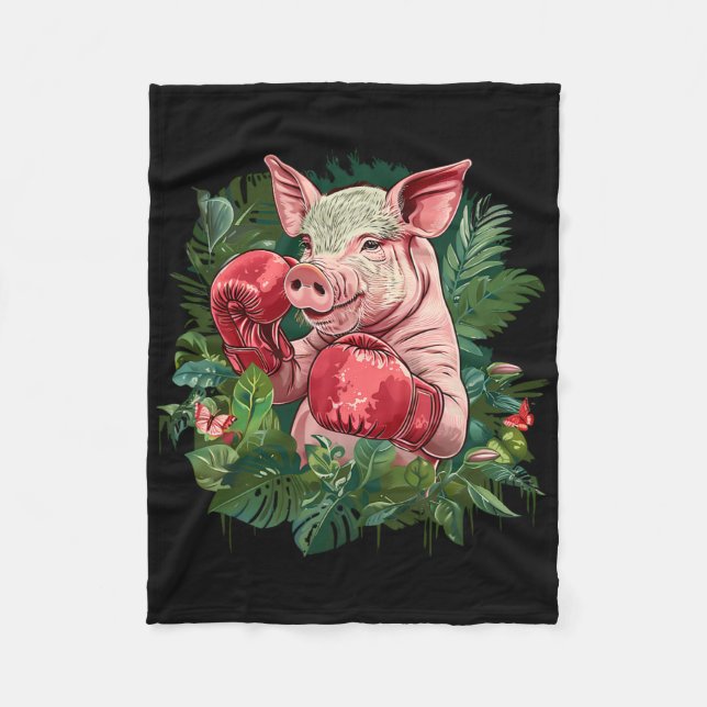 Couverture Polaire Boxing Pig With Boxing Gloves Kickboxing Funny Box (Devant)