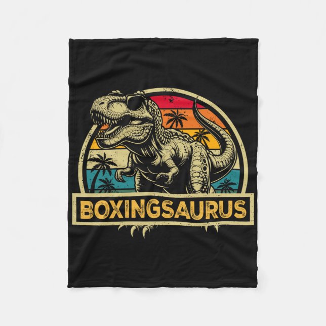 Couverture Polaire Boxingsaurus T Rex Dinosaure Boxe Saurus Famille M (Devant)
