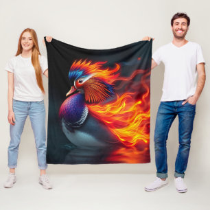 Couverture Polaire Boyon de flamme éblouissant canard mandarin chaud