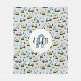 Couverture Polaire Boys Cute Blue Builder Motif de construction