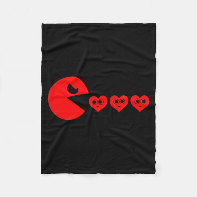 Couverture Polaire Boys Kids Valentines Day Hearts Eating Funny Gamer (Devant)