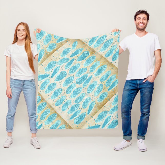 Couverture Polaire Boys Room Moderne Abstrait Motif en plumes (En situation)