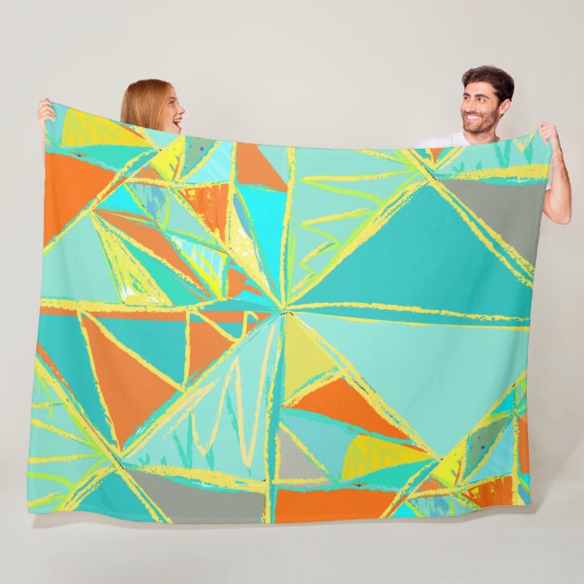 Couverture Polaire Boys Room Moderne Abstrait Triangle Motif (En situation)
