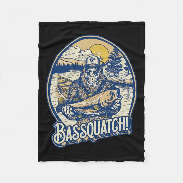 Couverture Polaire Bquatch ! B Fisherman Sasquatch Funny Bigfoot Fish (Devant)