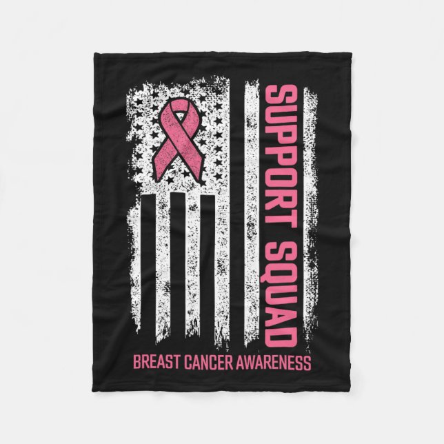 Couverture Polaire Braille Cancer Shirts Support Squad Breast Cancer (Devant)