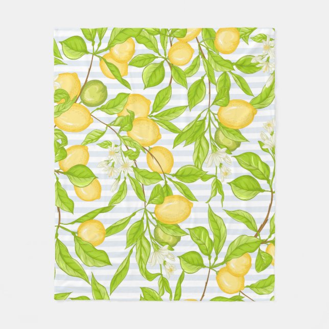 Couverture Polaire Branche de citronnier : Motif sans fil (Devant)