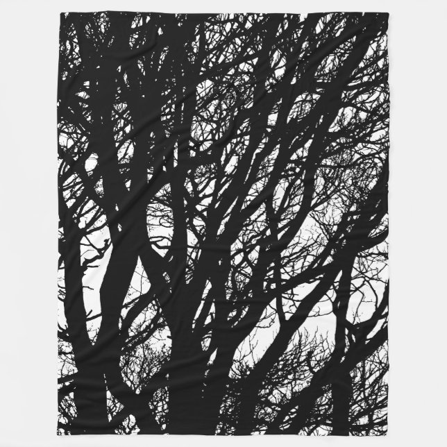 Couverture Polaire Branches d'arbres en hiver à contraste élevé (Devant)