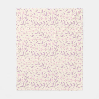 Couverture Polaire Branches de Prairie en Rose de Printemps