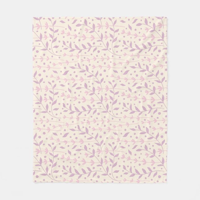 Couverture Polaire Branches de Prairie en Rose de Printemps (Devant)