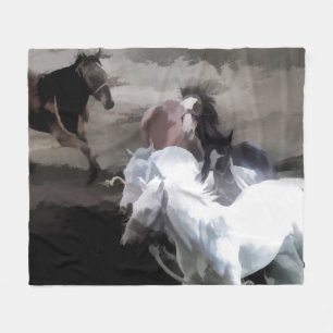 Couverture Polaire Breaking Free - Chevaux sauvages