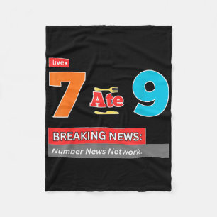Couverture Polaire Breaking News 7 a mangé 9 Blague de maths drôle 67