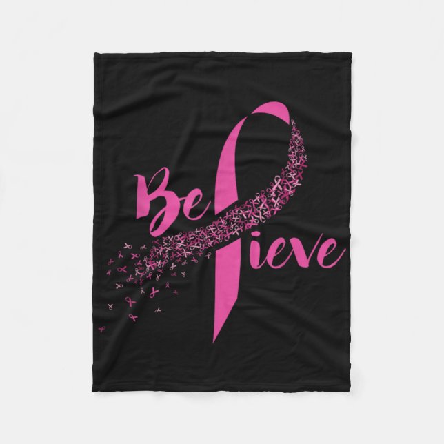 Couverture Polaire Breast Cancer Awareness Insrational Believe  (Devant)