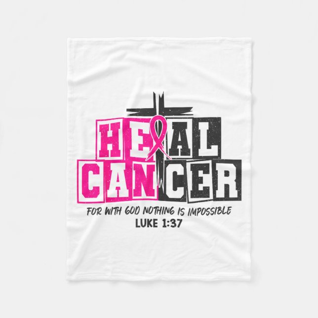 Couverture Polaire Breast Cancer Awareness Nk Ribbon Heal Cancer Chri (Devant)