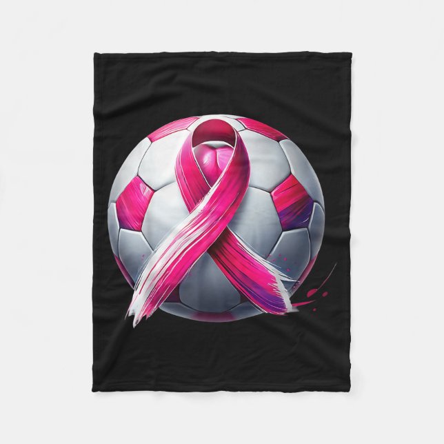 Couverture Polaire Breast Cancer Soccer Ball Nk Ribbon Kick For A  (Devant)