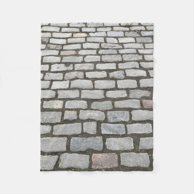 Couverture Polaire Brick Cobblestone Street Pathway Nature Photograph (Devant)