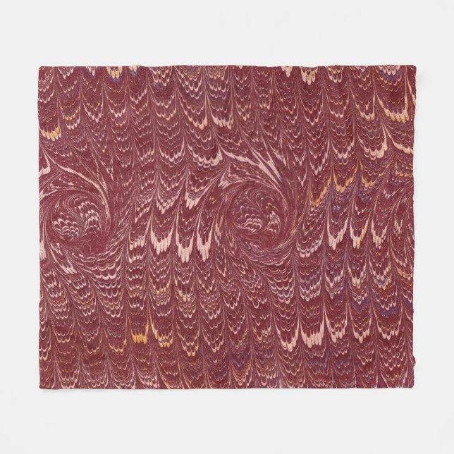 Couverture Polaire brick red marble print (Devant (Horizontal))