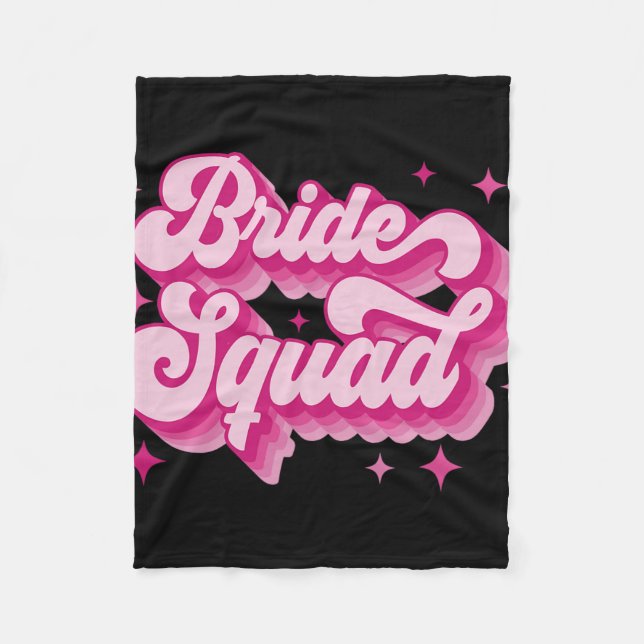 Couverture Polaire Bride Squad Retro Mariage de la fête de la mariée  (Devant)
