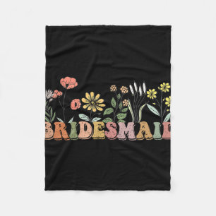 Couverture Polaire Bridesmaid Mariée I Do Crew Fleurs sauvages Bachel
