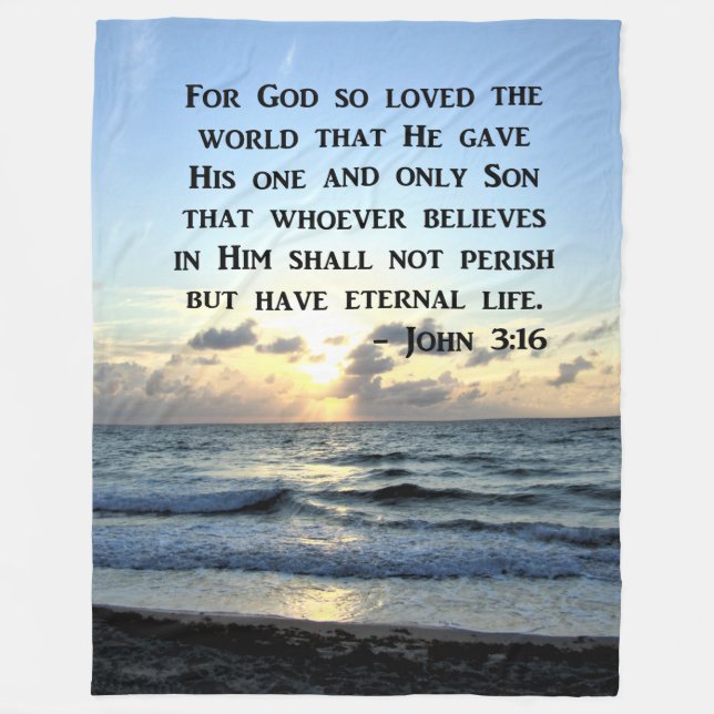 COUVERTURE POLAIRE BRIGHT BLUE JOHN 3:16 OCEAN PHOTO DESIGN (Devant)