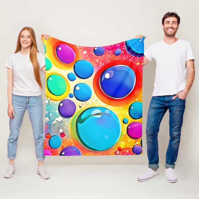 Couverture Polaire Bright Circle Pop Art (En situation)