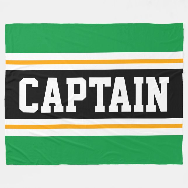 Couverture Polaire Bright Green Jaune Noir CAPTAINE Stripes de course (Devant (Horizontal))