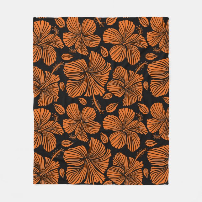 Couverture Polaire Bright hawaiian sans couture motif avec hippocampe (Devant)