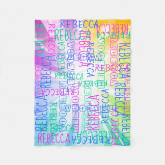 Couverture Polaire Bright Rainbow Girls mignon Personnalisé Nom Perso